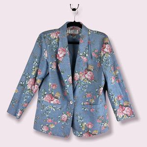 Alfred Dunner Vintage Floral Ramie Blazer - 10 Petite